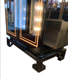 RARE 1970S BLACK LACQUER AND INLAY BAR CABINET BY PACO RABANNE