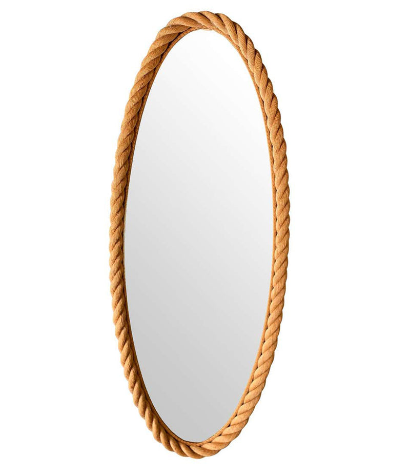 A LARGE 1950S FRENCH RIVIERA OVAL ROPE MIRROR BY AUDOUX AND MINET – Ed  Butcher