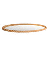 RARE PAIR OF LARGE 1950S FRENCH RIVIERA OVAL ROPE MIRRORS BY AUDOUX AND MINET