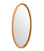 RARE PAIR OF LARGE 1950S FRENCH RIVIERA OVAL ROPE MIRRORS BY AUDOUX AND MINET