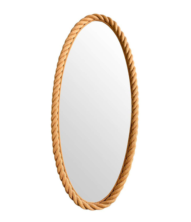 A LARGE 1950S FRENCH RIVIERA OVAL ROPE MIRROR BY AUDOUX AND MINET – Ed  Butcher