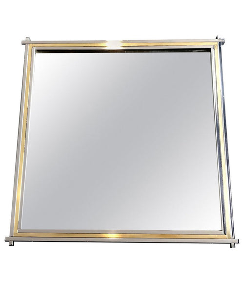 ROMEO REGA CHROME AND BRASS SQUARE MIRROR