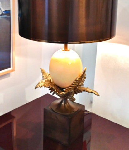 RARE MAISON CHARLES OSTRICH EGG LAMP