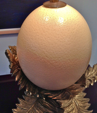 RARE MAISON CHARLES OSTRICH EGG LAMP