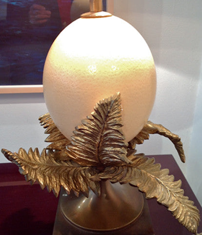 RARE MAISON CHARLES OSTRICH EGG LAMP