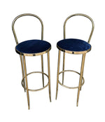 SET OF FOUR BRASS ITALIAN BAR STOOLS