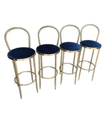 SET OF FOUR BRASS ITALIAN BAR STOOLS