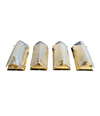 SET OF FOUR GLASS AND BRASS WALL SCONCES BY J T KALMAR
