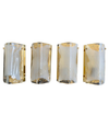 SET OF FOUR GLASS AND BRASS WALL SCONCES BY J T KALMAR