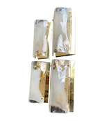 SET OF FOUR GLASS AND BRASS WALL SCONCES BY J T KALMAR