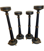 4 Ebonized Oak Art Deco Candle Pedestals - Ed Butcher Antiques