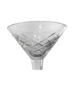 SET OF EIGHT ART DECO CRYSTAL COCKTAIL GLASSES WITH GEOMETRIC PATTERN DESIGN