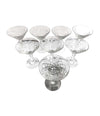 SET OF EIGHT ART DECO CRYSTAL COCKTAIL GLASSES WITH GEOMETRIC PATTERN DESIGN