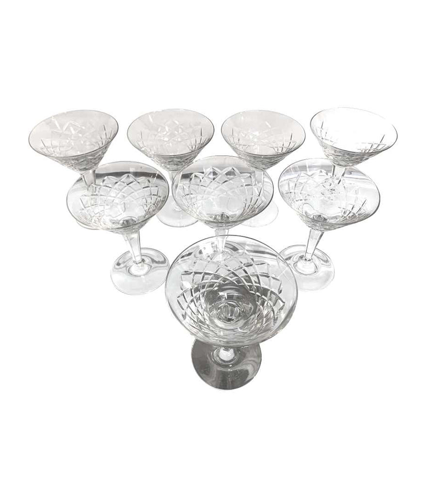 Six Crystal Cocktail Glasses with Faceted Stems and Geodesic Knuckles – LEO  Design, Ltd.