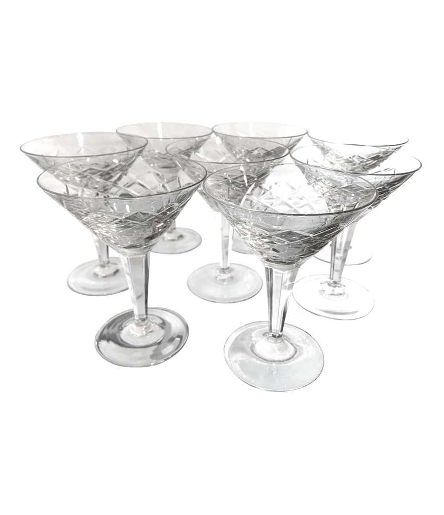 Six Crystal Cocktail Glasses with Faceted Stems and Geodesic Knuckles – LEO  Design, Ltd.