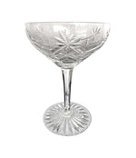 SET OF SIX 1940S VAL ST LAMBERT "LUBIN ANNETTE" CRYSTAL CHAMPAGNE COUPES