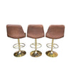 SET OF THREE 1970S SWIVEL BAR STOOLS BY JOHANSON DESIGN WITH GILT METAL BASES