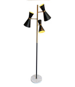 Stilnovo Style Brass and Black Lacquered Mid Century Floor Lamp - Ed Butcher Antiques