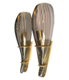 STUNNING LARGE PAIR OF LINO TAGLIAPIETRA MURANO GLASS AND BRASS WALL SCONCES