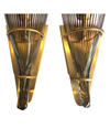 STUNNING LARGE PAIR OF LINO TAGLIAPIETRA MURANO GLASS AND BRASS WALL SCONCES