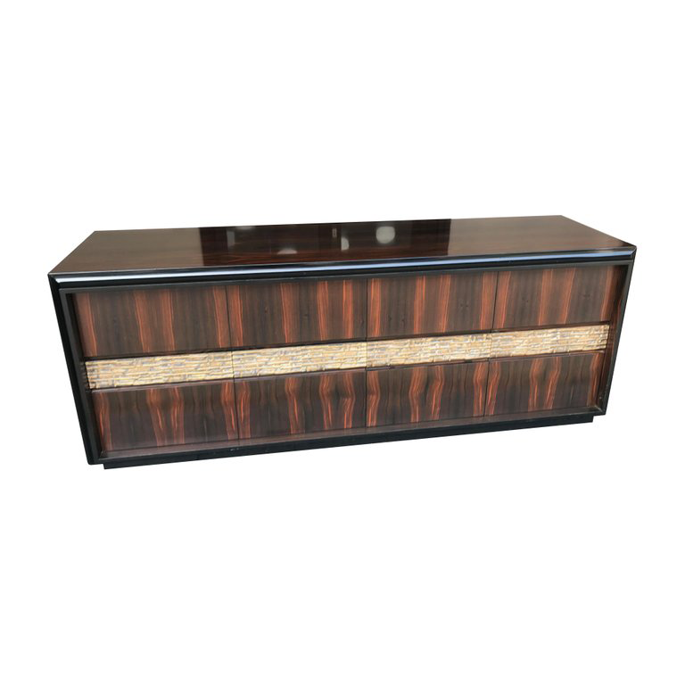 STUNNING LUCIANO FRIGERIO PALISANDER AND BRONZE CREDENZA