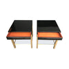 STUNNING PAIR OF GUY LEFEVRE BLACK LACQUER SIDE TABLES