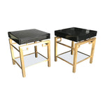 STUNNING PAIR OF GUY LEFEVRE BLACK LACQUER SIDE TABLES