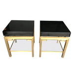 STUNNING PAIR OF GUY LEFEVRE BLACK LACQUER SIDE TABLES