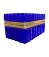 STUNNING 1950S COBALT BLUE MURANO GLASS HINGED JEWELRY BOX BY CENDESE, ITALY