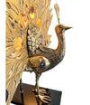 STUNNING RARE LARGE BRASS PEACOCK LAMP WITH AGATE BACKLIT TAIL BY FONDICA