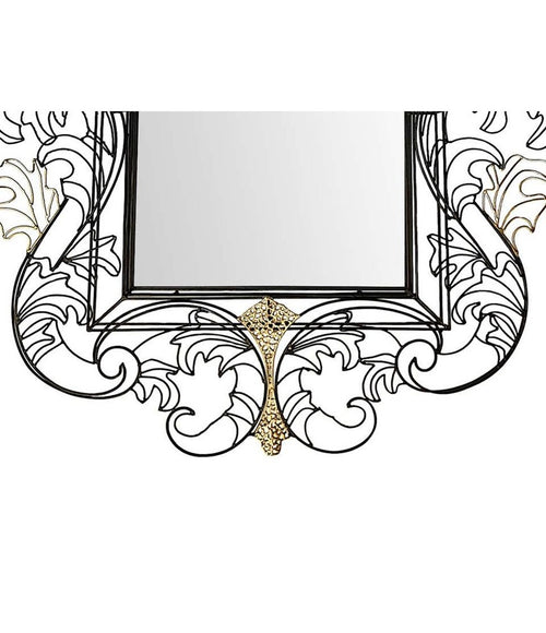 STUNNING WIRE FRAMED MIRROR BY ANACLETO SPAZZAPAN FINISHED IN BLACK AND GOLD