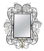 STUNNING WIRE FRAMED MIRROR BY ANACLETO SPAZZAPAN FINISHED IN BLACK AND GOLD