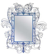 STUNNING WIRE FRAMED MIRROR BY ANACLETO SPAZZAPAN FINISHED IN SKY BLUE COLOR