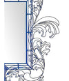 STUNNING WIRE FRAMED MIRROR BY ANACLETO SPAZZAPAN FINISHED IN SKY BLUE COLOR