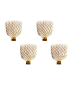 STUNNING SET OF FOUR 1940S BAROVIER & TOSO GLASS AND BRASS WALL SCONCES