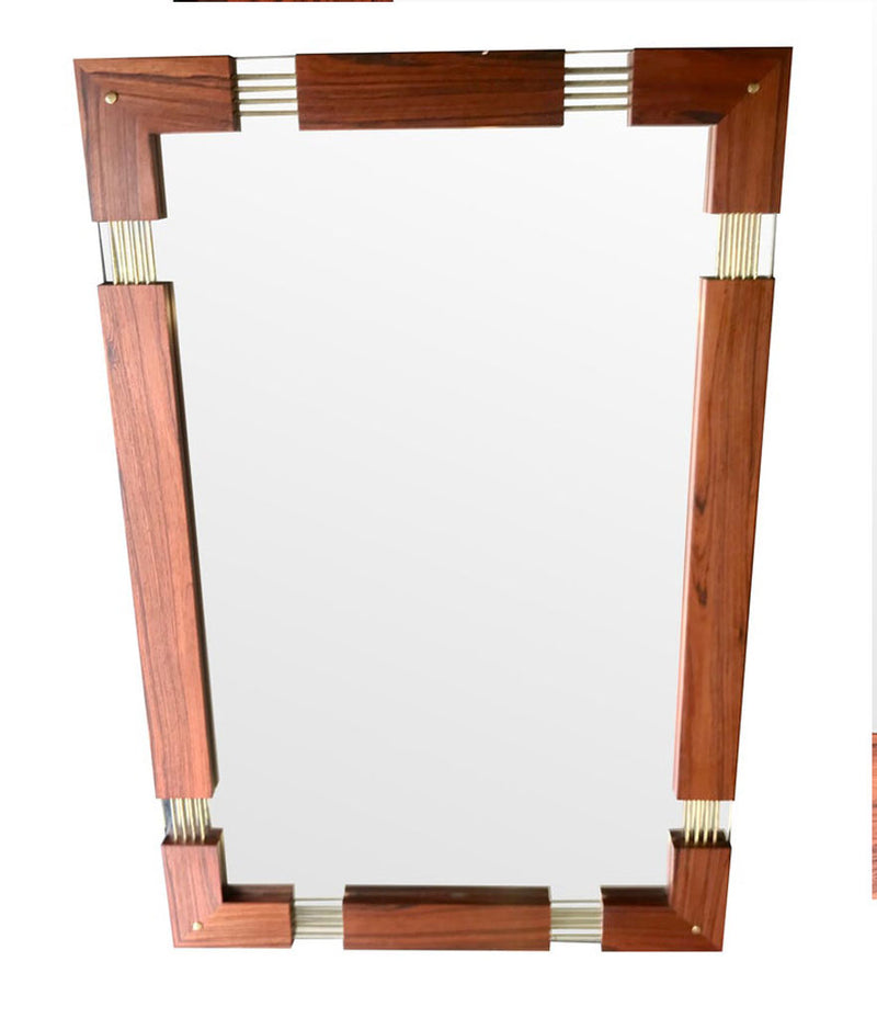 SWEDISH ROSEWOOD CHEST OF DRAWERS / LOW DRESSING TABLE WITH WALL MIRROR