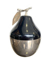SWISS CHROMED AND BLACK PEAR SHAPED ICE BUCKET BY FREDDOTHERM WITH LEAF HANDLE