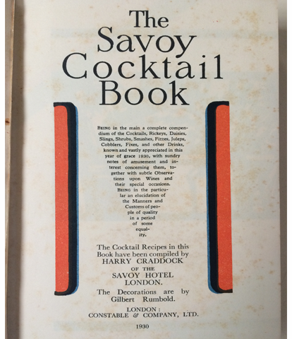 Original 1930 Savoy cocktail book by Harry Craddock