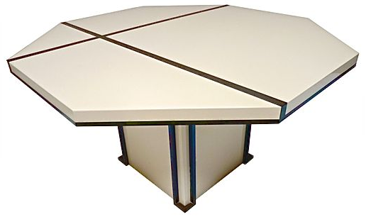 A WHITE MAHEY DINING TABLE