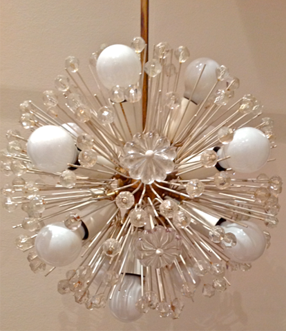 Emil Stejnar snowball chandelier for Ruper Nikkol Austria