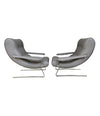 UNUSUAL PAIR OF ITALIAN 1970S CANTILEVERED ARMCHAIRS WITH BRUSHED METAL LEGS