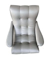 UNUSUAL PAIR OF ITALIAN 1970S CANTILEVERED ARMCHAIRS WITH BRUSHED METAL LEGS