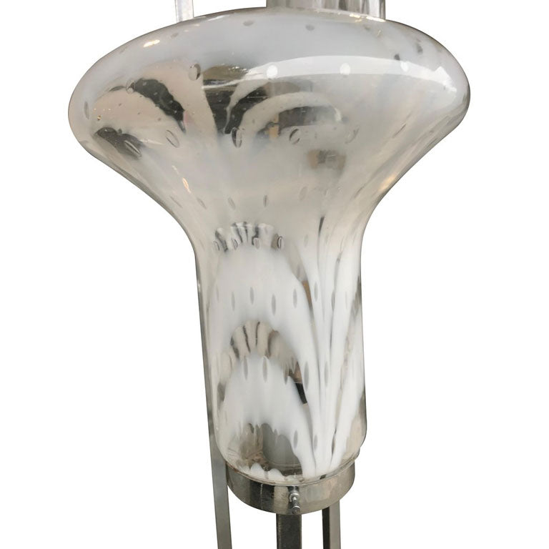 UNUSUAL ITALIAN FLOOR LAMP WITH LARGE MURANO GLASS SHADES