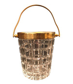 VAL ST LAMBERT CRYSTAL AND GOLD LEAF ICE BUCKET