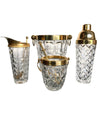 VAL ST LAMBERT CRYSTAL ICE BUCKET WITH BRASS TOP AND HANDLES