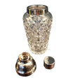 VAL ST LAMBERT RHODIUM PLATED AND CRYSTAL GLASS COCKTAIL SHAKER