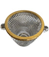 VAL ST LAMBERT FACETED CRYSTAL CHAMPAGNE BUCKET WITH GOLD PLATED DETAILED RIM