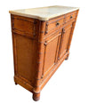 VICTORIAN BIRD’S-EYE MAPLE CONSOLE CABINET WITH FAUX BAMBOO AND MARBLE TOP