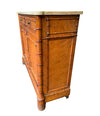 VICTORIAN BIRDS-EYE MAPLE CONSOLE CABINET WITH FAUX BAMBOO AND MARBLE TOP