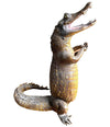VICTORIAN TAXIDERMY STANDING CROCODILE WITH CLASPED HANDS AND OPEN MOUTH